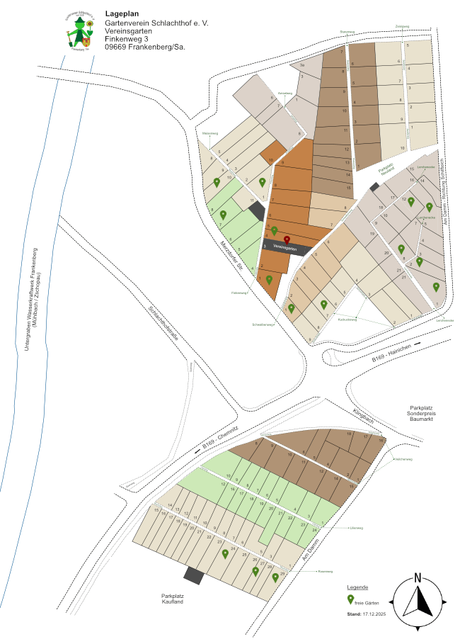 Lageplan Gartenverein Schlachthof e. V. Frankenberg/Sa.